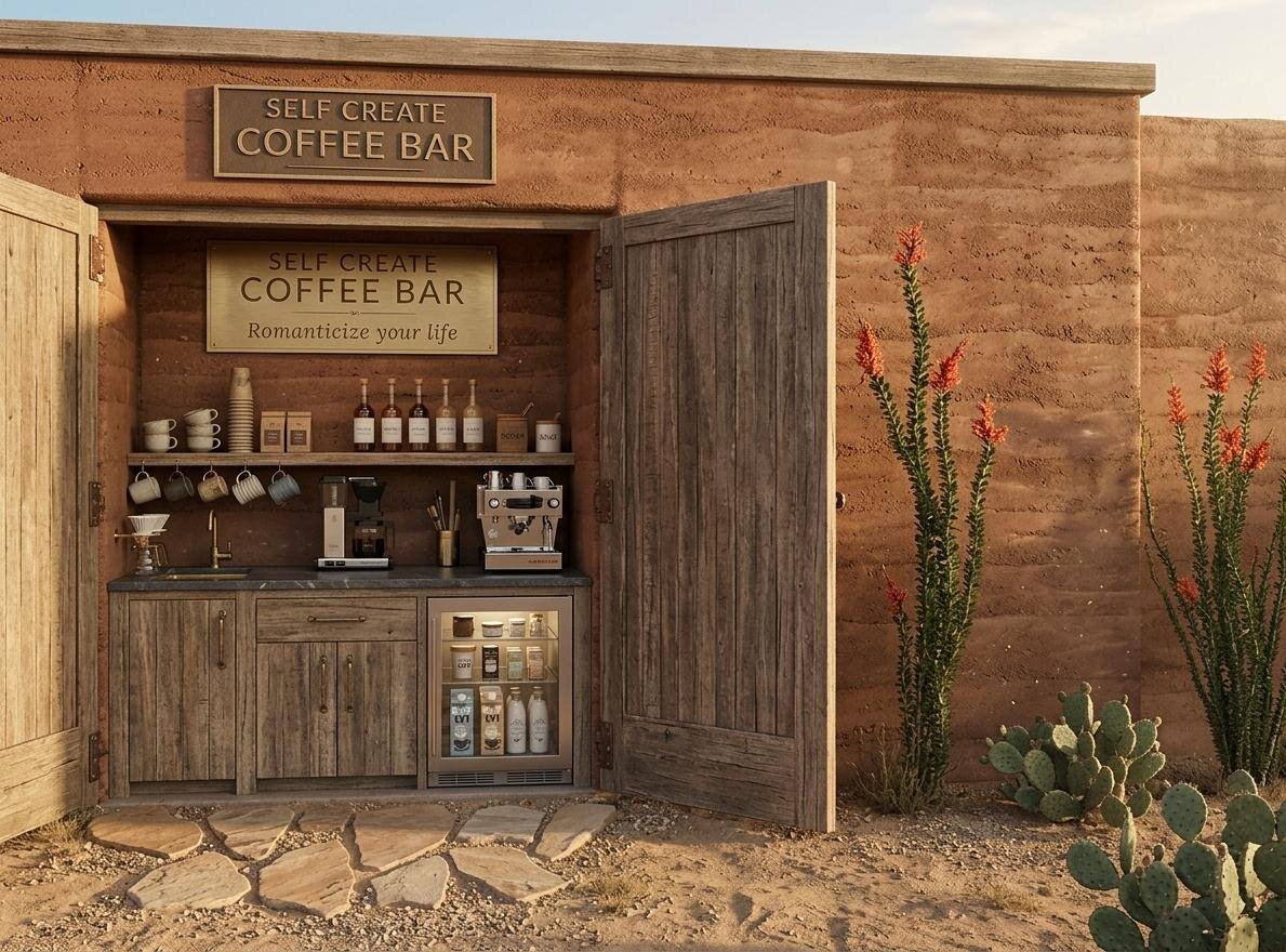 Self-create coffee bar at the resort