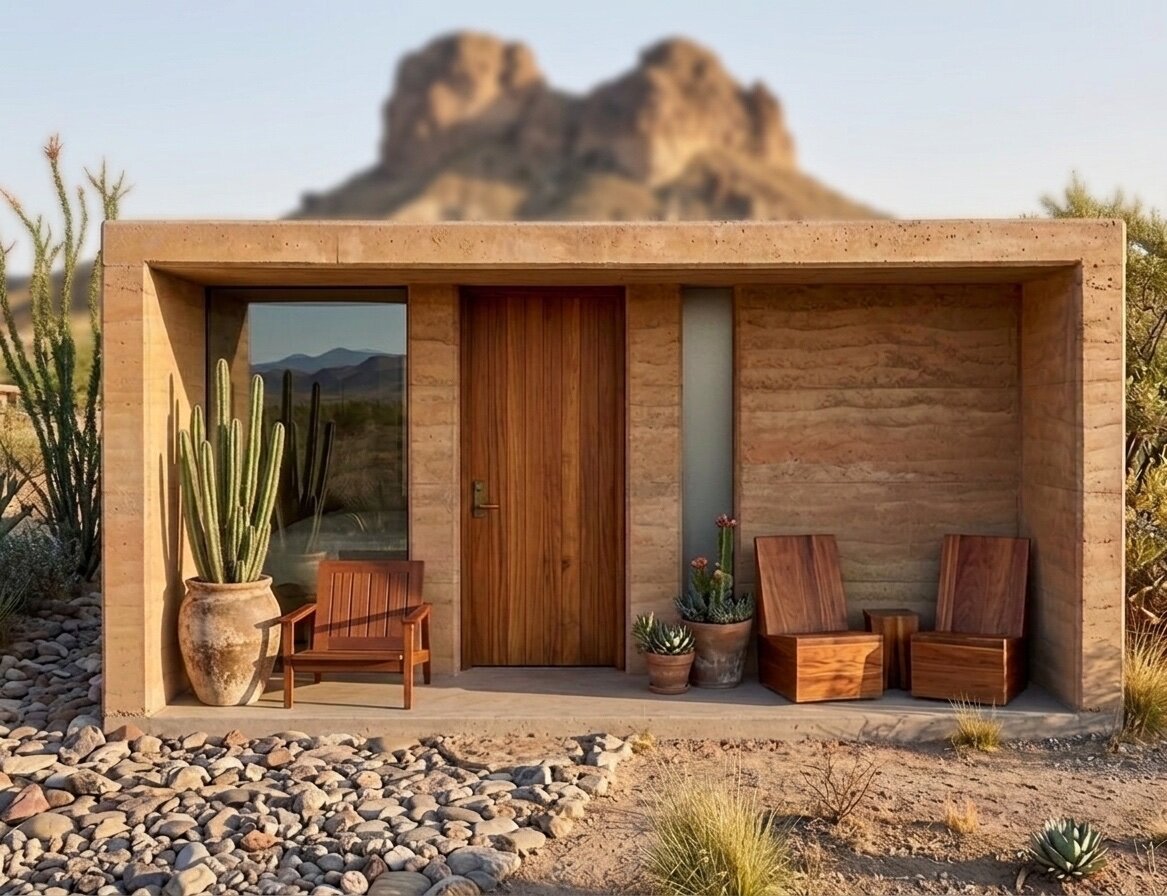 Bunk casita exterior with Camel Hump Rock