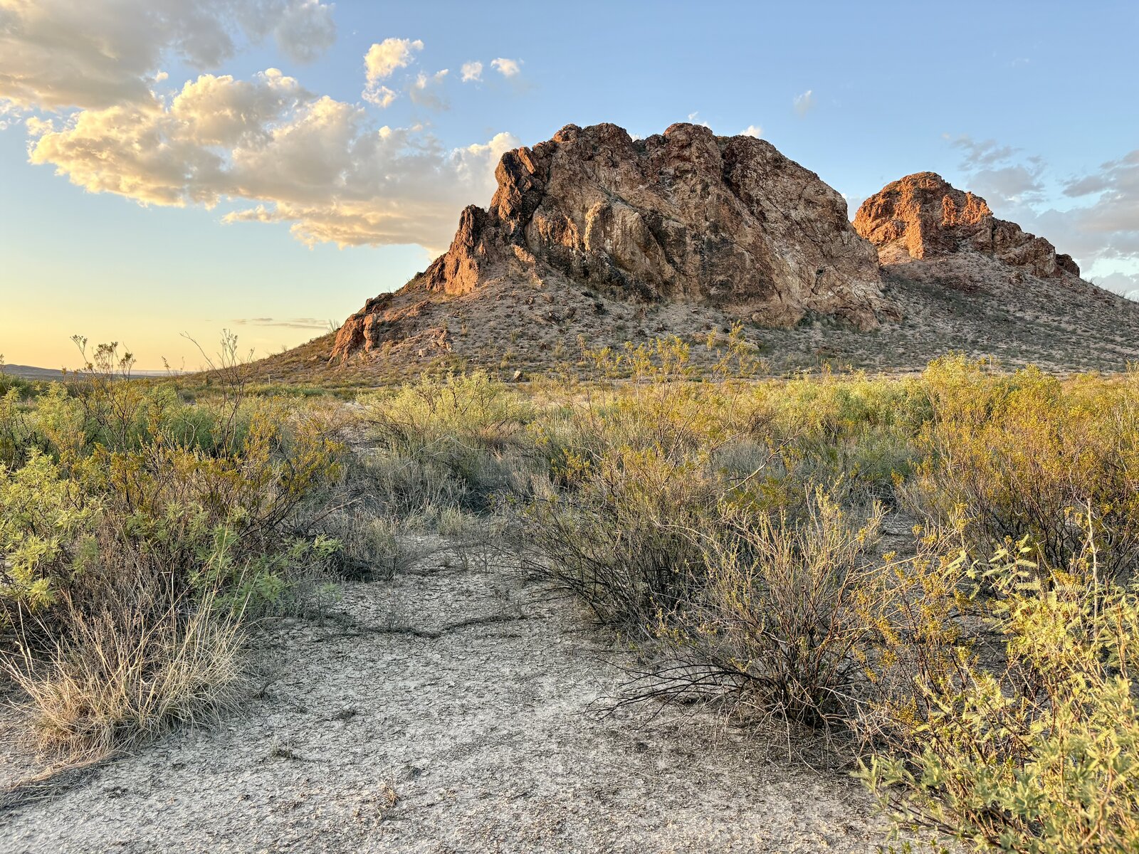 Camel Hump Rock at golden hour, Big Bend National Park area, Terlingua Texas